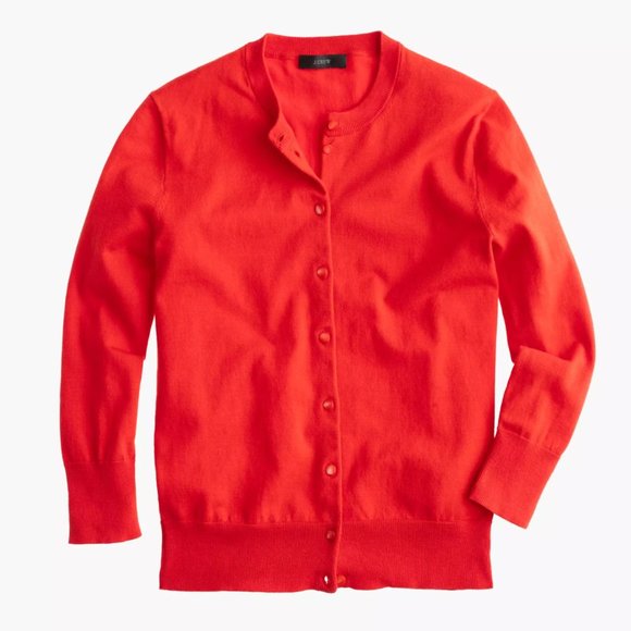 J.CREW Red Jackie Cardigan Sweater (NWOT) - Picture 1 of 10